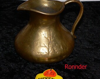 Solid brass jug - 1.5 kg - by Frieling present - with decoration (tree) - table decoration -