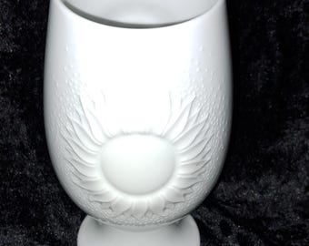 Alboth & Kaiser porcelain with sunflower relief - White - Modern circa 1960 -