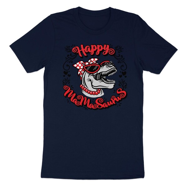 Happy MamaSaurus T-Shirt, Mother's Day Gift, Fun Dinosaur Mom Tee, Red and Black Design, Women's Fashion Top