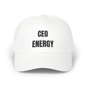 CEO Energy Classic Dad Cap - Adjustable White Baseball Hat, Perfect for Dads, Gifts for Fathers Day, Casual Style, Everyday Wear