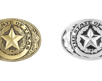 GOLD/SILVER The State Of Texas Sheriff Star Belt Buckle - mens womens cowboy cowgirl western rodeo metal southwestern buckle