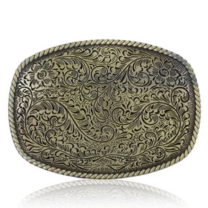 Engraved Venetian Floral Belt Buckle