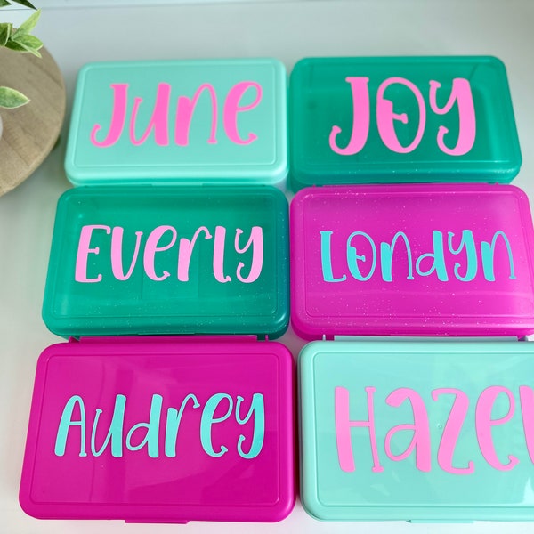 Personalized Pencil Box // Pencil Case // Back to School Supplies / Cute Pencil Box / Crayon Box / Kids Pencil Box  Personalized Pencil Case