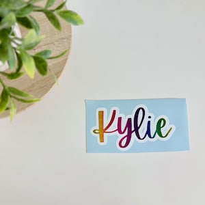 Layered Custom Vinyl Name Decal // Outlined Personalized Name Sticker // Water Bottle Sticker //Party Favor Stickers //Kids Name Decals //