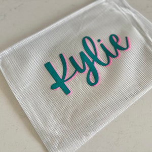 Personalized Zippered Wet Dry Pool Bag // Cursive Font - Etsy