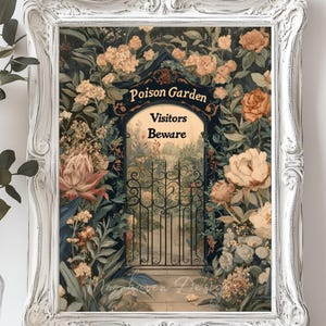 Stampa vintage "Poison Garden" / Poster vintage con cartolina botanica / Decorazione murale "Giardino primaverile" / Stampa "Giardino di campagna inglese"