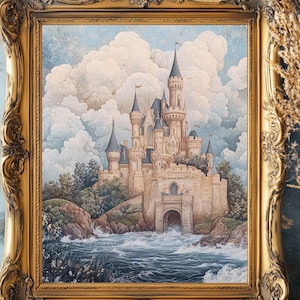 Fairytale Castle Wall Art | Whimsical Fantasy Decor | Princess Castle Art | Storybook Print | Bookish Gifts for Her | Fairytale Bedroom Art