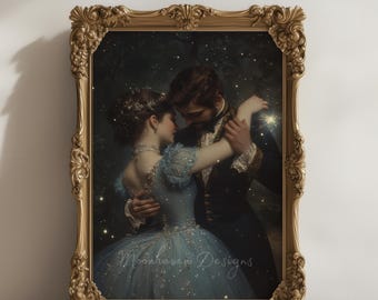 Arte murale vintage di Cenerentola / Decorazioni con principesse magiche / Arte fantasy romantica e libresca / Arte classica da fiaba / Decorazioni per la stanza incantevoli
