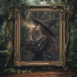 Magical Witchcraft Art | Fantasy Witch Decor | Dark Cottagecore Print | Witchy Wall Art | Witch Gifts
