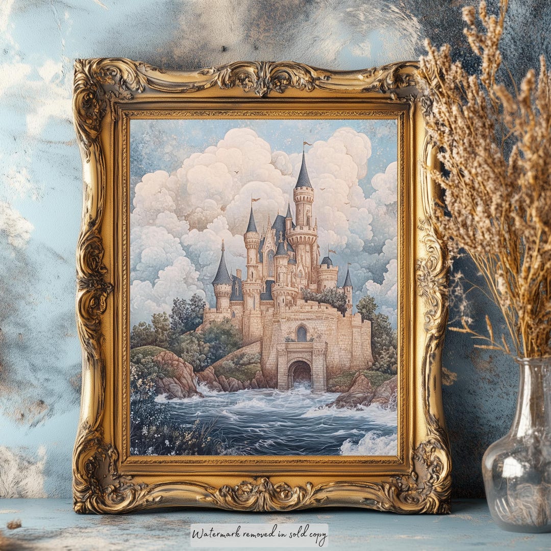 Fairytale Castle Wall Art | Whimsical Fantasy Decor | Princess Castle ...