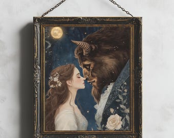 Beauty and the Beast Print | Bookish Gifts | Romantasy Wall Art | Romantic Library Print