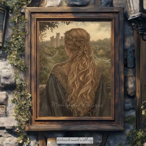 Medievalcore Castle Print | Fantasy Medieval Princess Poster | Fantasy Bookish Art | Medieval Wall Decor