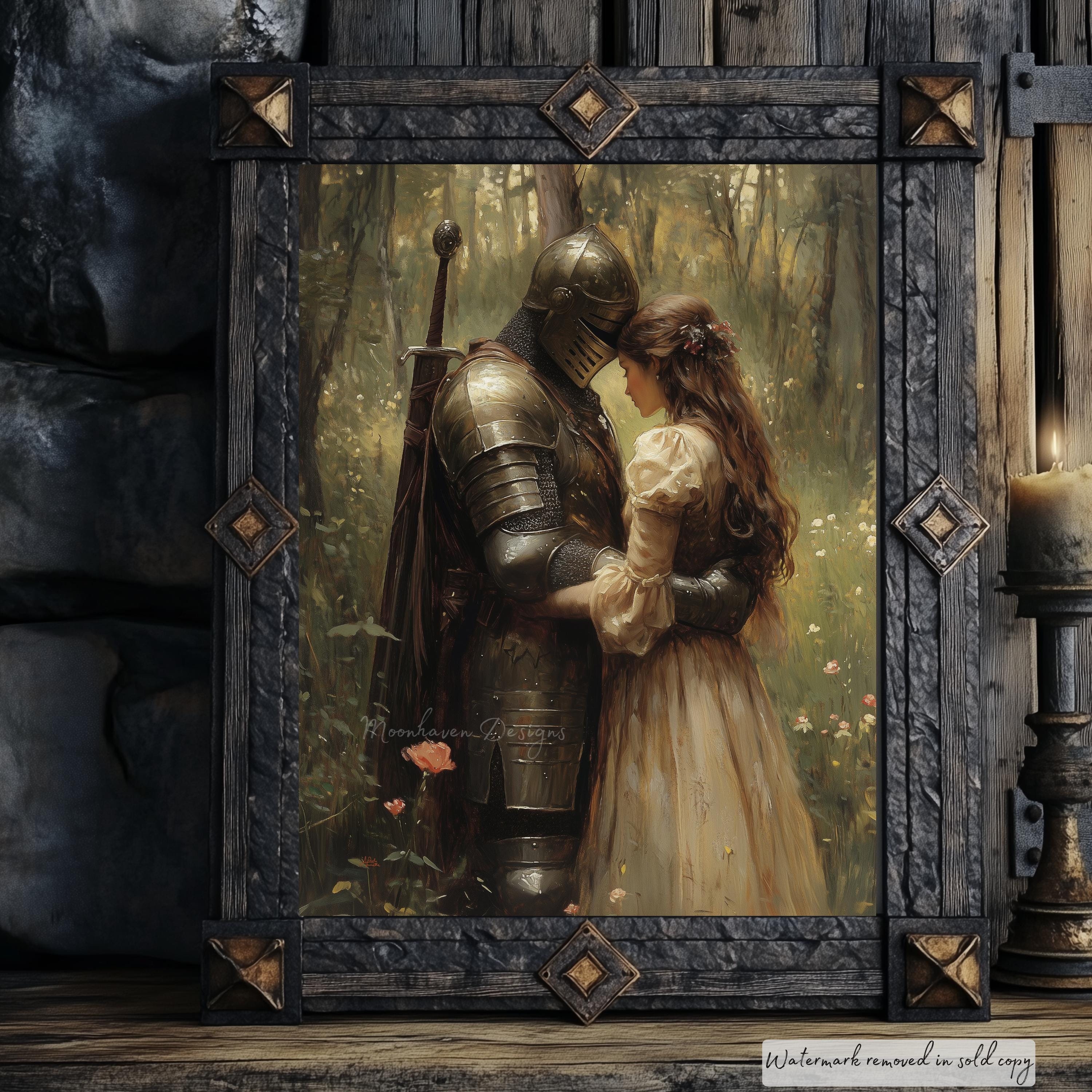 Medieval Knight Digital Print | Romantic Art Print | Bookish Art ...