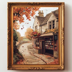 Gemütlicher Herbstbuchladen-Druck | Digitaler Download | Herbst druckbare Kunst | Herbst Dekor