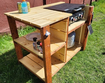 Griddle Stand Build Plans DIY Outdoor Furniture Plans Blackstone Stand Grill Station With Shelves Grill Holder Outdoor Cooking Station Plans