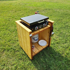Blackstone Griddle Stand Build Plans DIY Grill Station Outdoor Kitchen Plans Cooking Station Plans Griddle and Propane Storage Build Plans