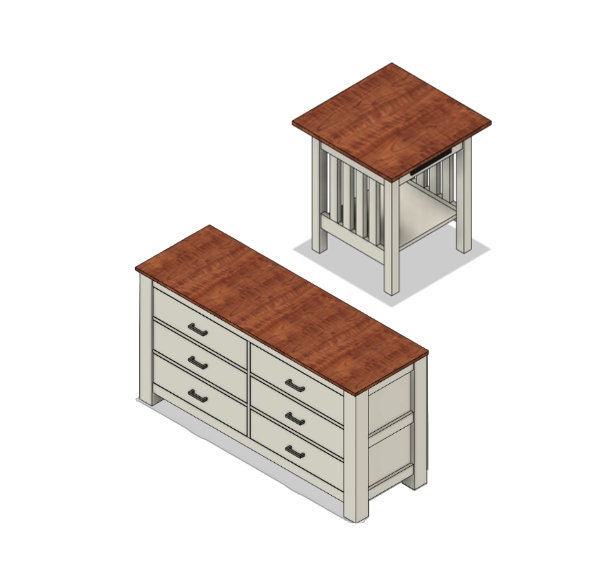 Bedroom Furniture Build Plan Bundle Dresser Plan Night Stand Plan