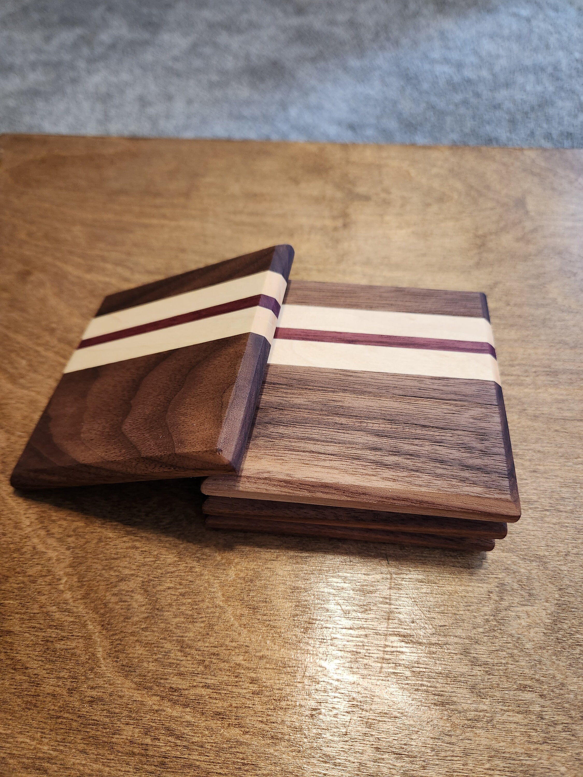 Handmade Luxury wooden coasters, Custom drink coasters, Purple Heart P –  Designs by Rex
