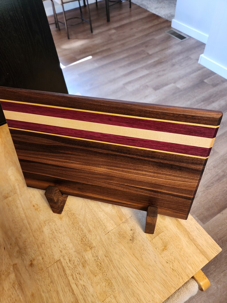 Handmade Walnut Cutting Board Stands. Cutting Board Display Stands