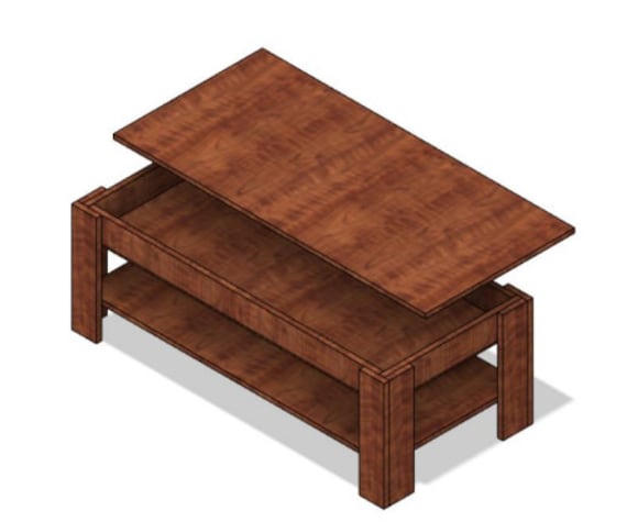 DIY Lift Top Coffee Table Plans Rustic Secret Storage Table Plans DIY Plywood Table Hidden Storage Table Build Directions Game Table Plans