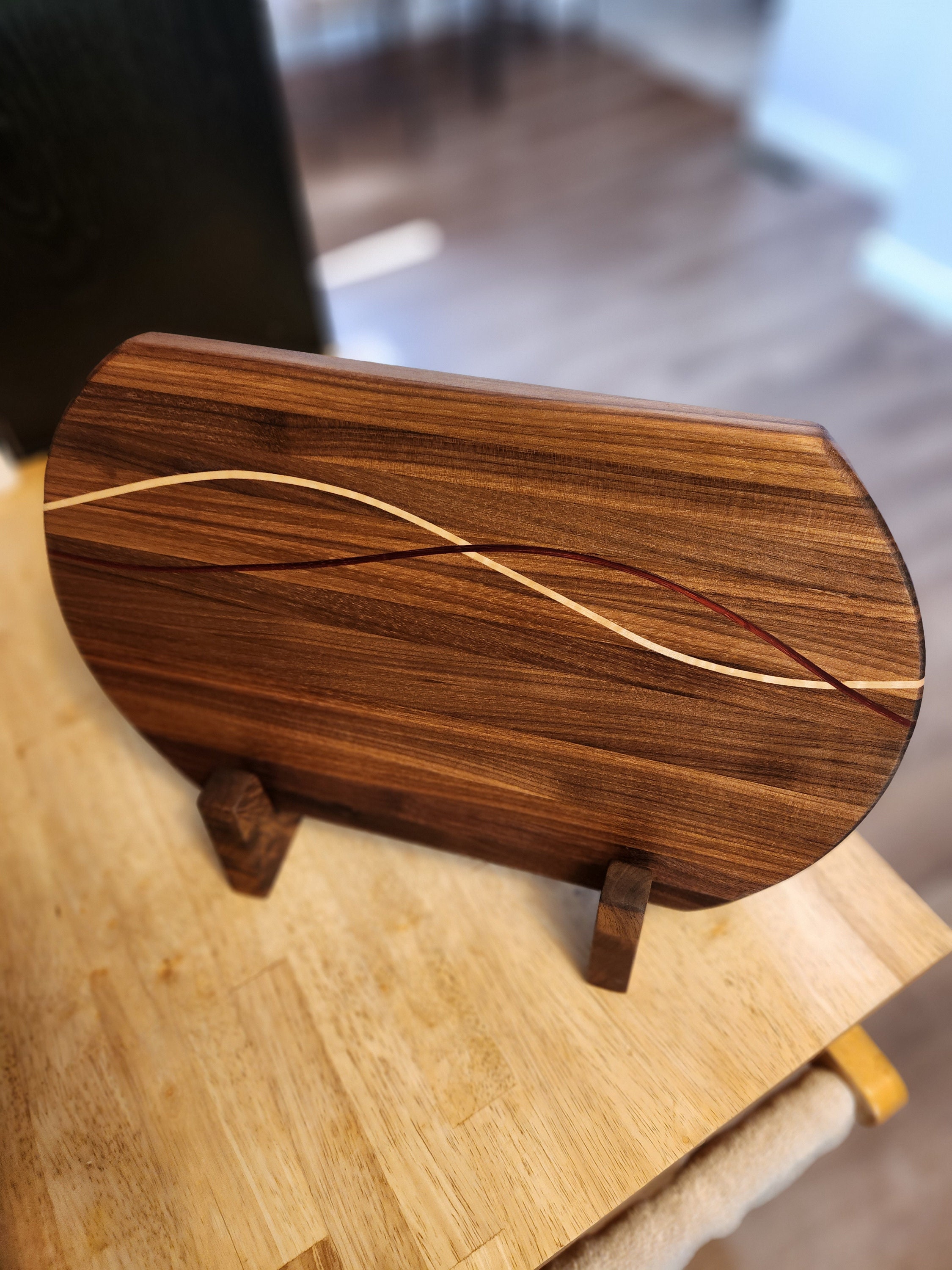 Handmade Walnut Cutting Board Stands. Cutting Board Display Stands