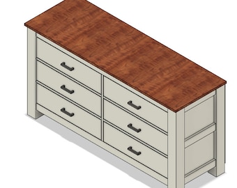 Farmhouse Dresser Build Plans Easy Rustic DIY Home Furniture PDF 6 Drawer Dresser Plans Bedroom Furniture Storage Dresser Plans Farmhouse