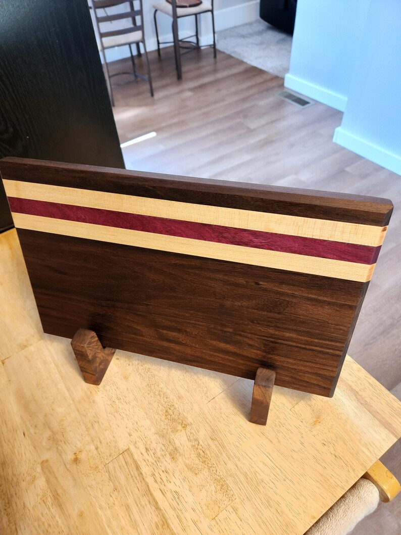 Handmade Walnut Cutting Board Stands. Cutting Board Display Stands