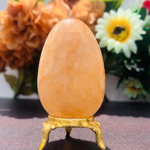 64MM Golden Quartz Stone Stone Handmade Healing Power Stone | Crystal Egg | Metaphysical Meditation Egg