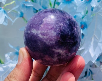 55MM Natural Lavender Lepidolite HQ stone | Metaphysical Meditation healing stone sphere Ball