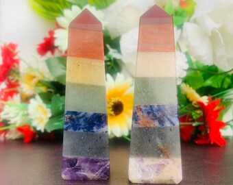 105 MM sjuchakrakristalltorn: Metafysisk energihelande obelisk