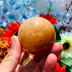 Golden Quartz Sphere Ball (56MM): Natural Crystal Healing Stone