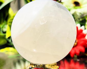 80MM Clear Crystal Quartz Healing Stone Metaphysical Meditation Power Stone Sphere Ball