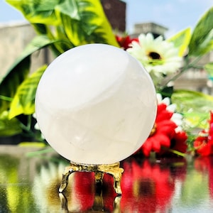 80MM Clear Crystal Quartz Healing Stone Metaphysical Meditation Power Stone Sphere Ball