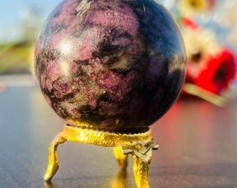49MM Natural Ruby in Matrix Sphere  | Handmade Ball | Metaphysical Energy Healing Crystal | Meditation | Relaxation