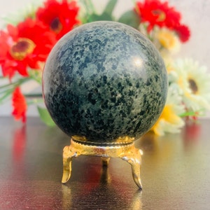 58MM Natural Green Opal Sphere | HQ stone | Metaphysical Stone Sphere Ball for Meditation and Energy Healing - Crystal Decor