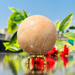 82 MM Seltene Pfirsich Mondstein Metaphysische Meditation | Kristallsteinkugel