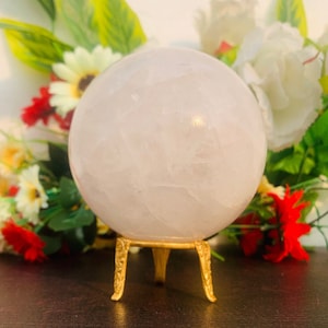 Beautiful 95MM Natural White Petalite Quartz Stone Crystal Stone Metaphysical Healing Power Stone Sphere Ball