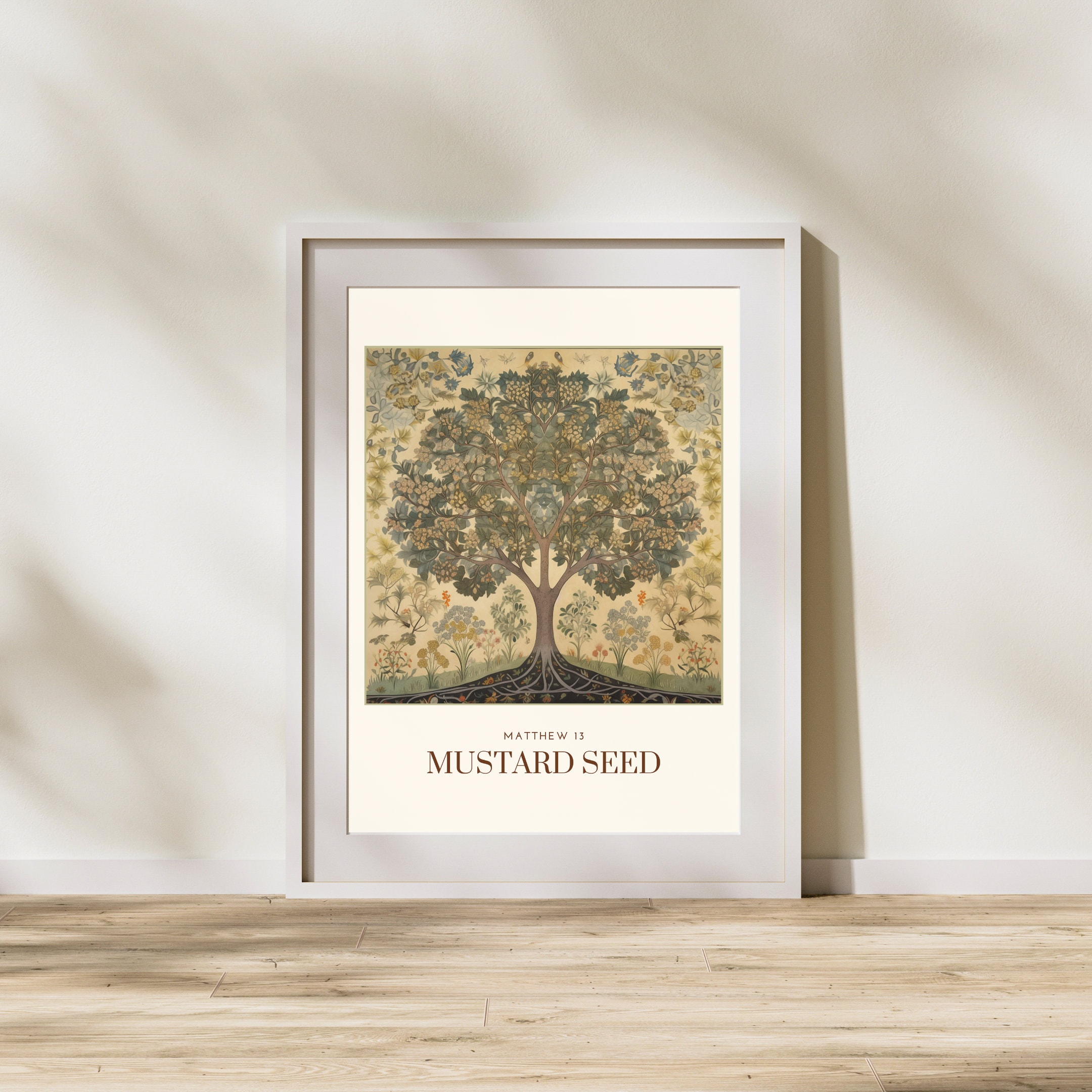 Mustard Seed Parable Art, Bible Art, Christian Art, Jesus Art, Wall Art ...