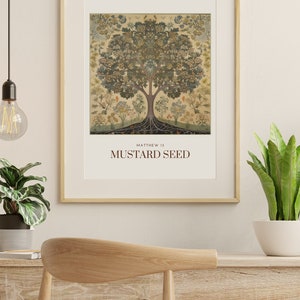 Mustard Seed Parable Art, Bible Art, Christian Art, Jesus Art, Wall Art ...