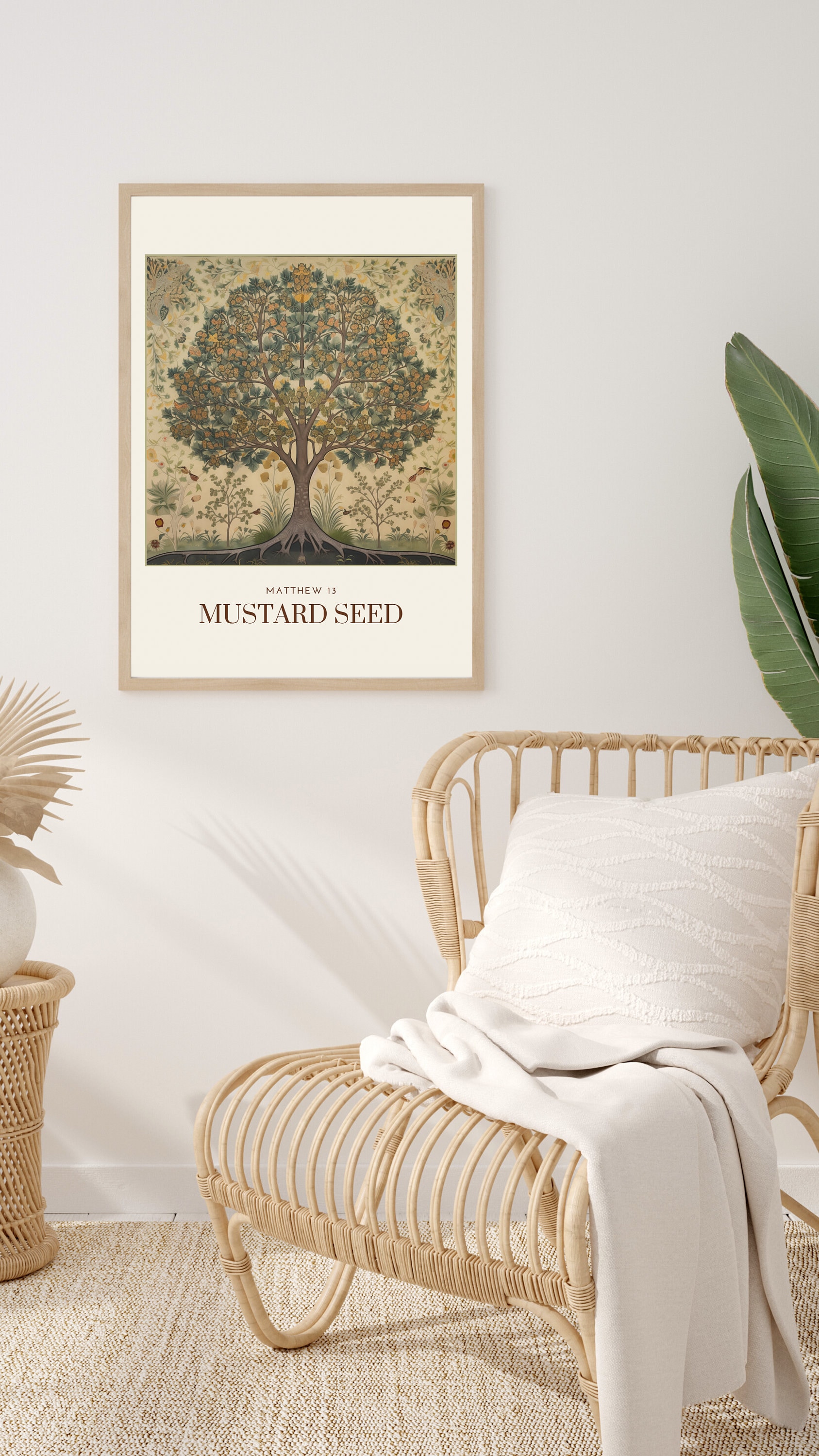 Mustard Seed Parable Art, Bible Art, Christian Art, Jesus Art, Wall Art ...