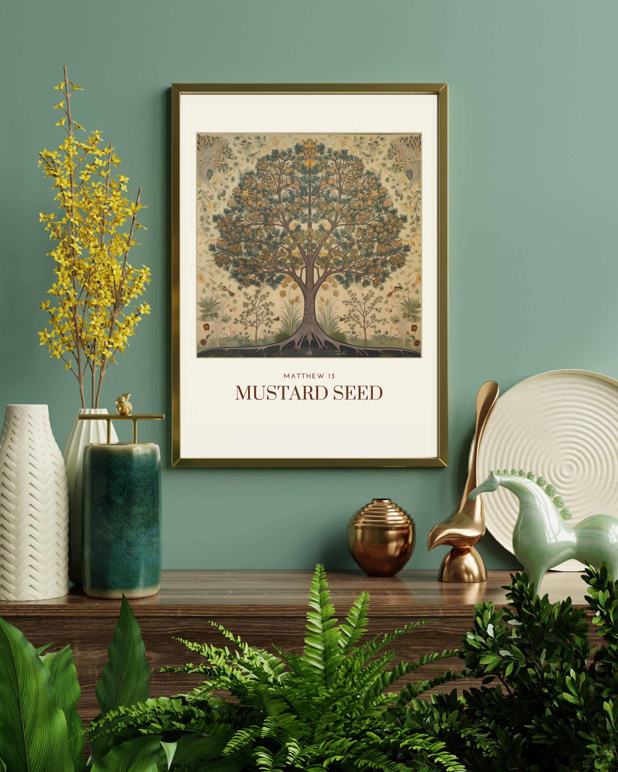 Mustard Seed Parable Art, Bible Art, Christian Art, Jesus Art, Wall Art ...