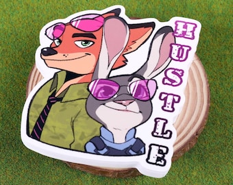 Zootopia "HUSTLE" Vinyl Sticker - 3 inches