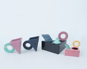1990s Club '88 Postmodern Feltman Langer Tea Service