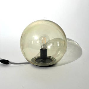 Vintage Ikea Smoke Gray Fado Round Orb Table Desk Lamp