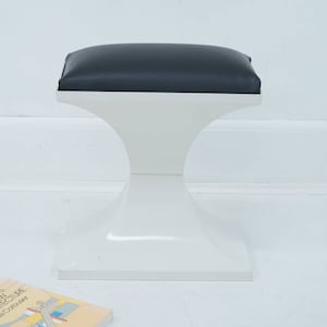 1970s Space-age Plastic and Faux Leather Stool Footrest Made in Holland