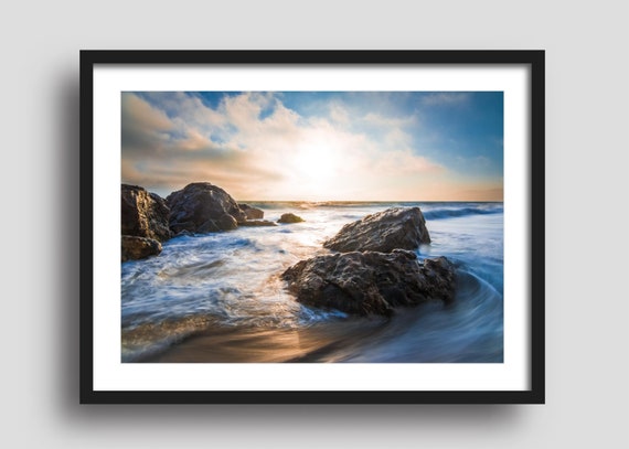 Golden Hour Ocean View, California, Printable Wall Art,  Real Nature Photography, Digital Download.