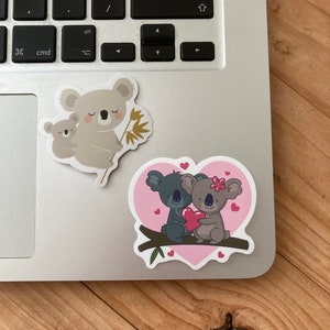 San Valentín y Scrapbook, Pegatinas de Animales Koala para Portátil o Agenda, Teléfono y Tableta, Divertidas Pegatinas Planificadoras Regalo Decoración de Botellas