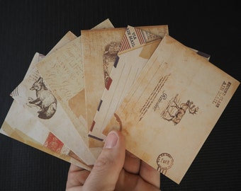 Vintage Enveloppen Mini | 6 Stuks Gift Envelop  | Kraftpapier | vintage stijl briefpapier | Scrapbooking Bullet Journal | Cadeau en Geschenk
