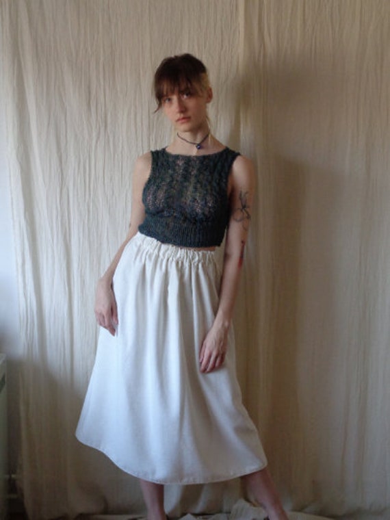 m 　RAWSTUDIO SATIN ANKLE-LENGTH SKIRT RAW STUDIO - satin ankle-length skirt-NAVY
