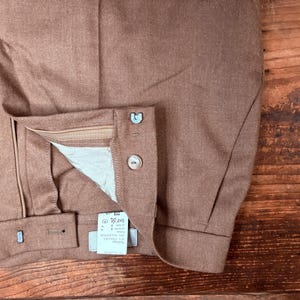 vintage light wool pants // with zipper and pockets, fox brown, classic cut, deadstock condition